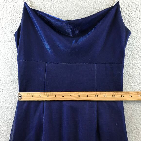 Vintage Morgan & Co Blue Slip Dress Y2K Formal Gown size 3/4 - Picture 7 of 13